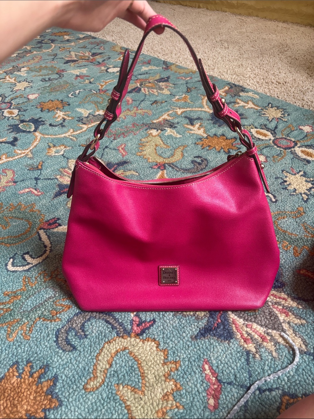 Women's Dooney & Bourke Shoulder Strap Purse Pink Saffiano